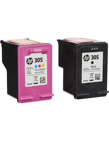 Multipack HP 305 (6ZD17AE) Black/Tri-colour Original Ink Cartridges for HP DeskJet 2710, HP DeskJet 2720 ,HP DeskJet 2721, HP...