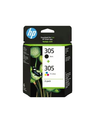 Multipack HP 305 (6ZD17AE) Black/Tri-colour Original Ink Cartridges for HP DeskJet 2710, HP DeskJet 2720 ,HP DeskJet 2721, HP...