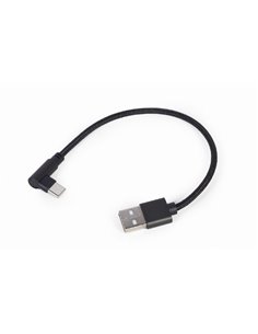 Cable USB2.0/Type-C - Cablexpert CC-USB2-AMCML-0.2M, 90° angled USB Type-C charging and data cable 0.2 m, black 2
