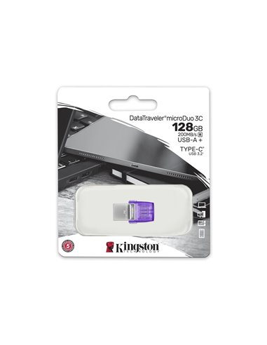 Flash Drive USB-C/A Kingston DataTraveler microDuo 3C / 128GB/ 200 MByte/s