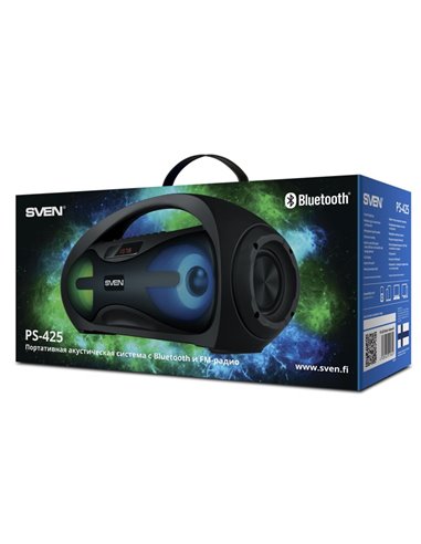 Портативная Колонка SVEN PS-425 Black / 12W / Bluetooth / FM tuner / USB / microSD