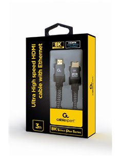 Cable HDMI 2.1 - 3m - Cablexpert CCB-HDMI8K-3M, Ultra High speed HDMI cable with Ethernet, 8K premium series, Supports HDMI ... 2