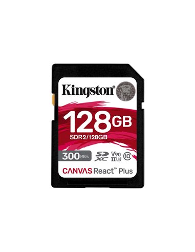 Карта памяти SD 128GB V90 Kingston Canvas React Plus, 300MB/s, UHS-II