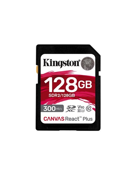 Карта памяти SD 128GB V90 Kingston Canvas React Plus, 300MB/s, UHS-II
