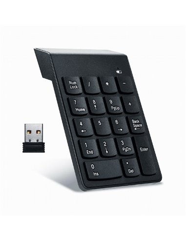 Wireless Keypad Gembird KPD-W-02 / 18 keys / USB / Black