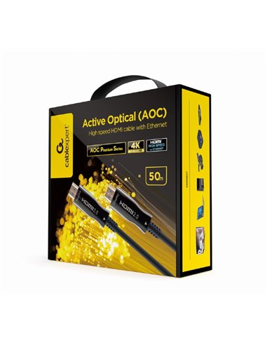 Cablu video Gembird CCBP-HDMI-AOC-50M-02 / Supports 4K UHD resolutions at 60Hz, male-male / 50 m