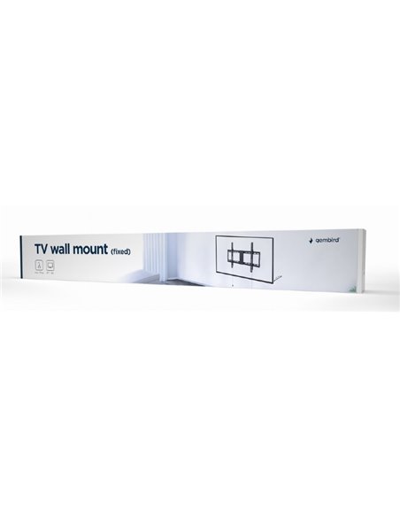 TV-Wall Mount for 37-80”- Gembird ”WM-80F-01”, Fixed, max. 70 kg, Distance TV to Wall: 29 mm, max. VESA 600 x 400, Black