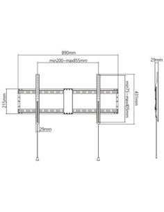 TV-Wall Mount for 43 -90”- Gembird ”WM-90T-01”, Tilt, max. 70 kg, Distance TV to Wall: 49 mm, max. VESA 800 x 400, Black 2