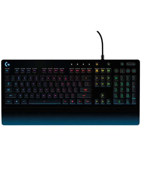 Tastatura Gaming Logitech G213 Prodigy, Mech-Dome, Spill resistance, Media controls, RGB, Integrated palm rest, Adjustable fe...