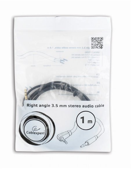 Аудио кабель Cablexpert CCAPB-444L-1M / 3.5mm stereo plug to 3.5mm stereo plug / 1m