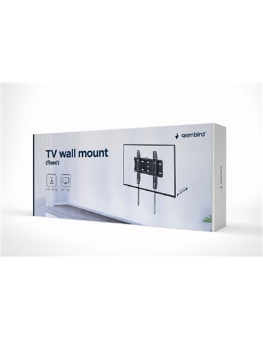 TV-Wall Mount for 23-42”- Gembird ”WM-42F-01”, Fixed, max. 30 kg, Distance TV to Wall: 24 mm, max. VESA 200 x 200, Black