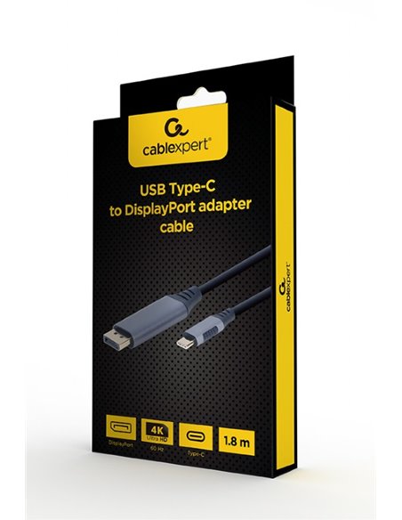 Adaptor Gembird CC-USB3C-DPF-01-6 / USB Type-C to DisplayPort / 1.8m