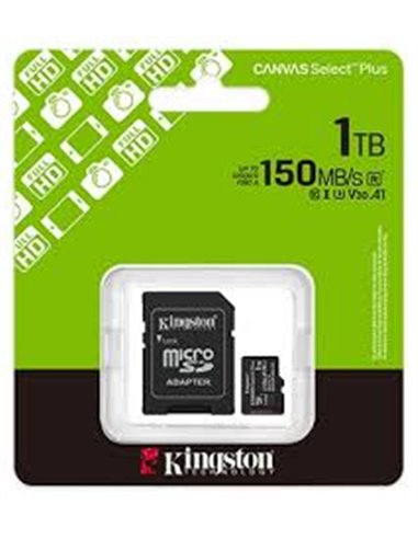 Карта памяти microSD 1TB Kingston Canvas Select Plus, 150MB/s + SD adapter