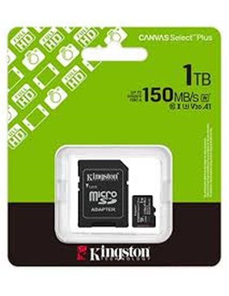 Card de memorie microSD 1TB Kingston Canvas Select Plus, 150MB/s + SD adapter