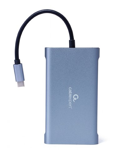 Adaptor Multiport Gembird A-CM-COMBO7-01/ USB-C/ 3xUSB-A/ 1xUSB-C (PD 100W)/ HDMI/ VGA/ miniJack 3.5mm/ SD/ microSD