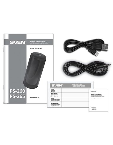 Bluetooth Портативные колонки SVEN PS-265 White / 10W RMS / TWS / RGB 12 lighting modes with Night Light / FM tuner / USB & m...