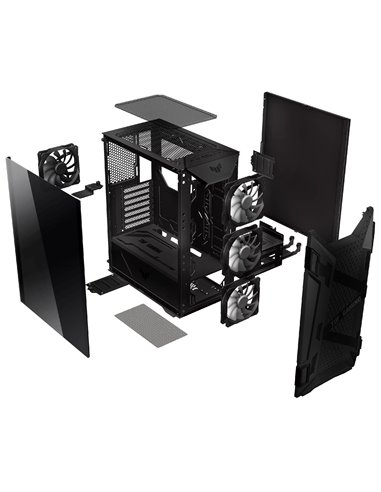 Carcasa ASUS TUF GAMING GT301 / no PSU / 3x120mm ARGB fan+ 1x120mm fan / ATX / Black