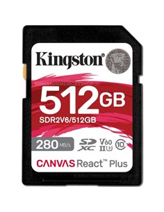 Card de memorieSD 512GB V60 Kingston Canvas React Plus, 280MB/s, UHS-II 2