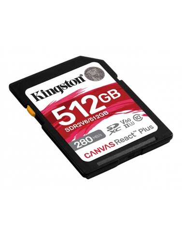 Card de memorieSD 512GB V60 Kingston Canvas React Plus, 280MB/s, UHS-II