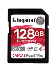 Карта памяти SD 128GB V60 Kingston Canvas React Plus, 280MB/s, UHS-II 2
