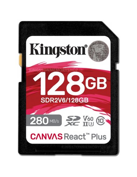 Card de memorie SD 128GB V60 Kingston Canvas React Plus, 280MB/s, UHS-II
