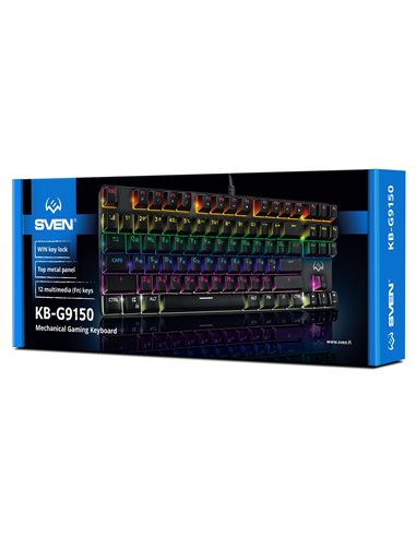 Игровая клавиатура SVEN KB-G9150 RGB / Blue switches / USB / 1.8m / Black