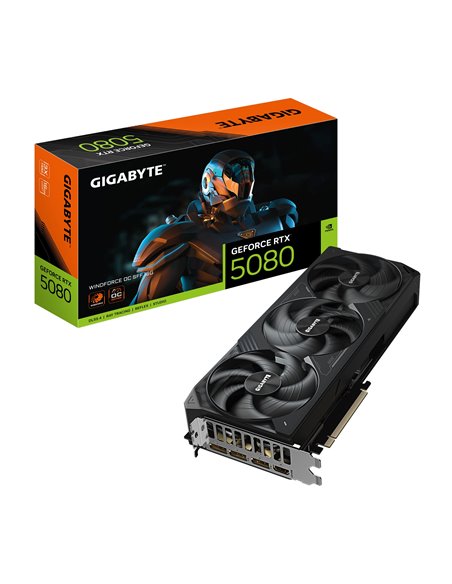 Видеокарта Gigabyte GeForce RTX 5080 WINDFORCE OC / 16GB / GDDR6X / 256bit