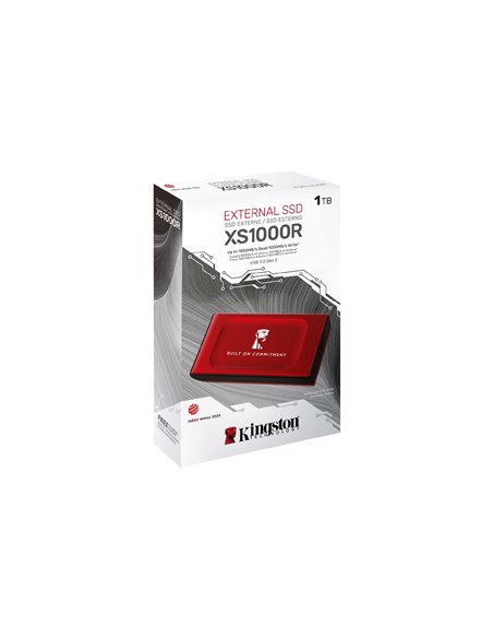 SSD Portabil Kingston XS1000 Red, 1ТБ, USB 3.2 Gen 2