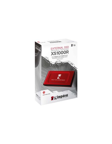 Портативный накопитель SSD Kingston XS1000 Red, 2ТБ, USB 3.2 Gen 2