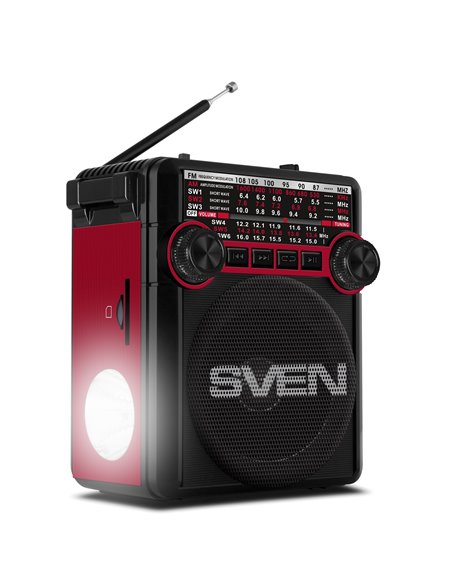 Колонка Портативная SVEN SRP-355, Black / 3W / Bluetooth / FM/AM/SW Radio / USB / microSD