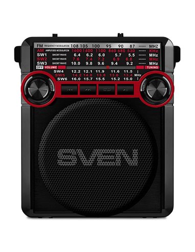 Колонка Портативная SVEN SRP-355, Black / 3W / Bluetooth / FM/AM/SW Radio / USB / microSD