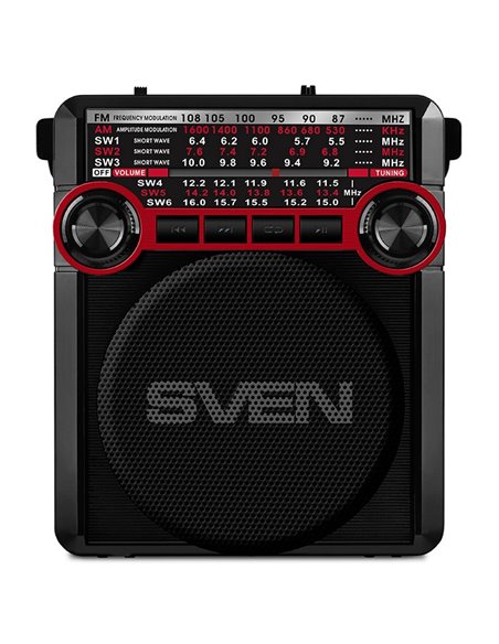 Колонка Портативная SVEN SRP-355, Black / 3W / Bluetooth / FM/AM/SW Radio / USB / microSD
