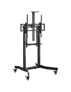 Suport de podea TV reglabil pe inaltime motorizat cu roti pivotante Gembird TVS-100T-01 / 55” - 100”