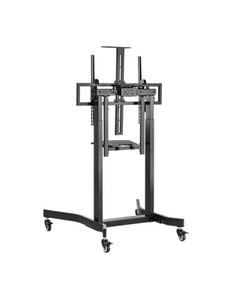 Suport de podea TV reglabil pe inaltime motorizat cu roti pivotante Gembird TVS-100T-01 / 55” - 100”
