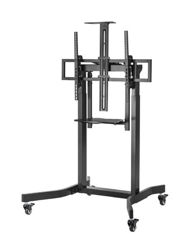 Suport de podea TV reglabil pe inaltime motorizat cu roti pivotante Gembird TVS-100T-01 / 55” - 100”