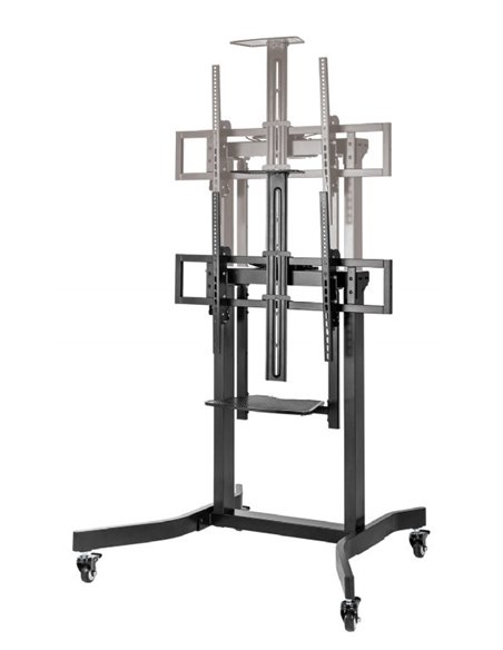 Suport de podea TV reglabil pe inaltime motorizat cu roti pivotante Gembird TVS-100T-01 / 55” - 100”