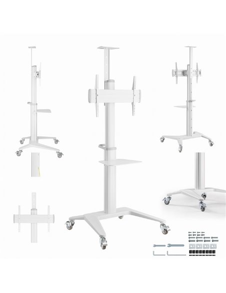 Suport de podea 37” - 70”, Gembird ”TVS-70T-02-W”, White