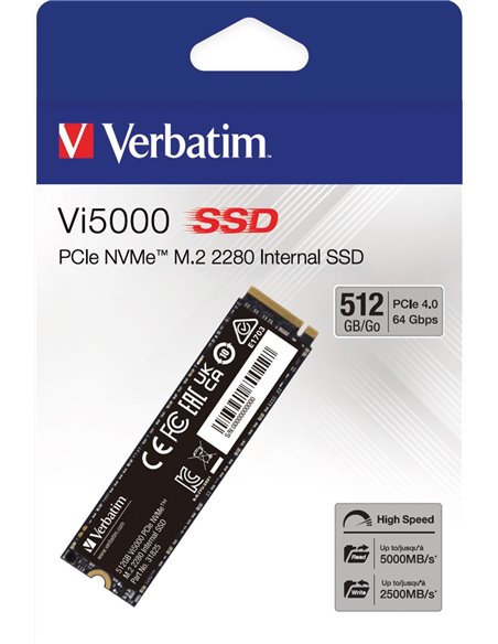 M.2 NVMe SSD Verbatim Vi5000, 512GB