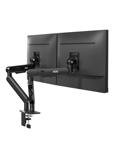 Arm for 2 monitors 17”-34” - AOC AM420B Black, Desk Clamp/Grommet, Aluminum structure, Mechanical Gas Spring System, Height ...
