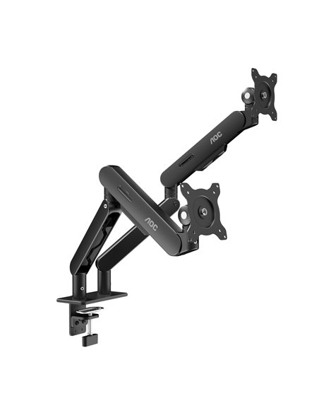 Arm for 2 monitors 17”-34” - AOC AM420B Black, Desk Clamp/Grommet, Aluminum structure, Mechanical Gas Spring System, Height ...