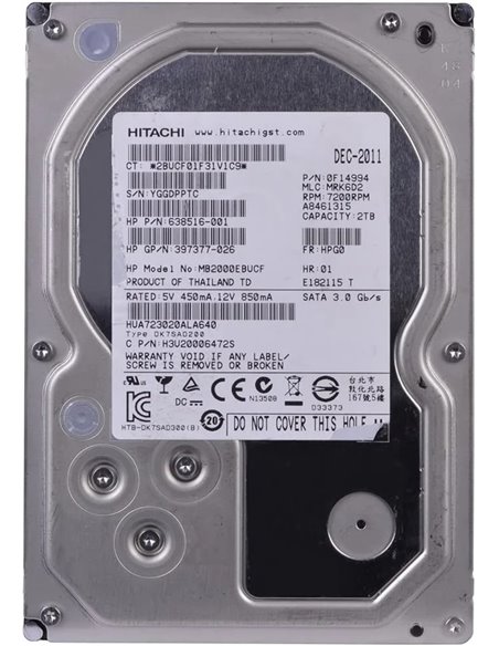 3.5” HDD Hitachi Ultrastar 7K3000 / 2TB / 7200rpm / SATAIII / 64MB
