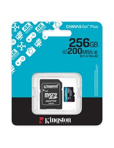Карта памяти microSD 256GB Kingston Canvas Go Plus Gen 4, A2, up to 200MB/s, + SD adapter