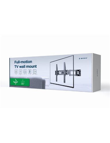 Настенное крепление для телевизора (поворотное) 32”-55” Gembird ”WM-55ST-03”, Black