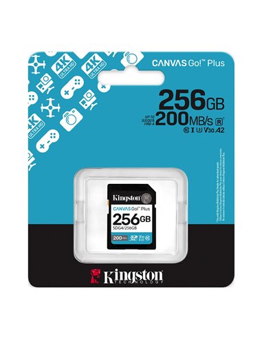 Карта памяти SD 256GB Kingston Canvas Go! Plus G4, 200/160MB/s