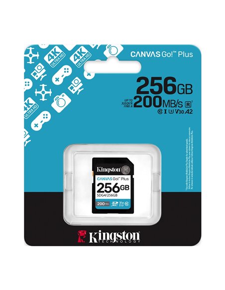 Карта памяти SD 256GB Kingston Canvas Go! Plus G4, 200/160MB/s