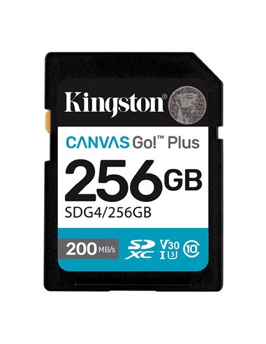 Карта памяти SD 256GB Kingston Canvas Go! Plus G4, 200/160MB/s