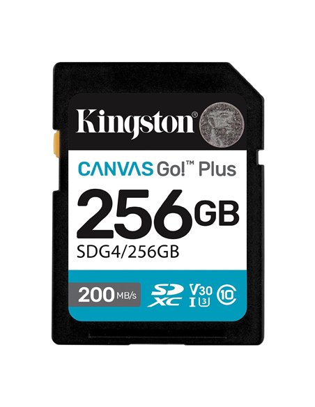 Карта памяти SD 256GB Kingston Canvas Go! Plus G4, 200/160MB/s
