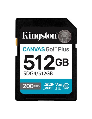 Card de memorie SD 512GB Kingston Canvas Go! Plus G4, 200/160MB/s