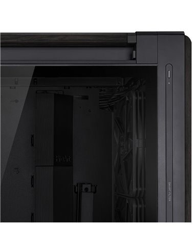 Carcasa ASUS ProArt PA602 Wood Edition- Glass Panel/ no PSU / 2x220mm, 1x140mm fan/ EATX/ Black