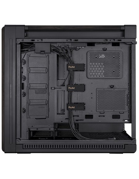 Carcasa ASUS ProArt PA602 Wood Edition- Glass Panel/ no PSU / 2x220mm, 1x140mm fan/ EATX/ Black